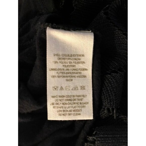 FREE PEOPLE Midi Dress Size Small Black Lined Open Knit Shell Overlay - Picture 7 of 8